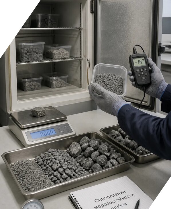 Определение морозостойкости щебня в Зиме от 3580 р. | ЭкспертизаРоссия